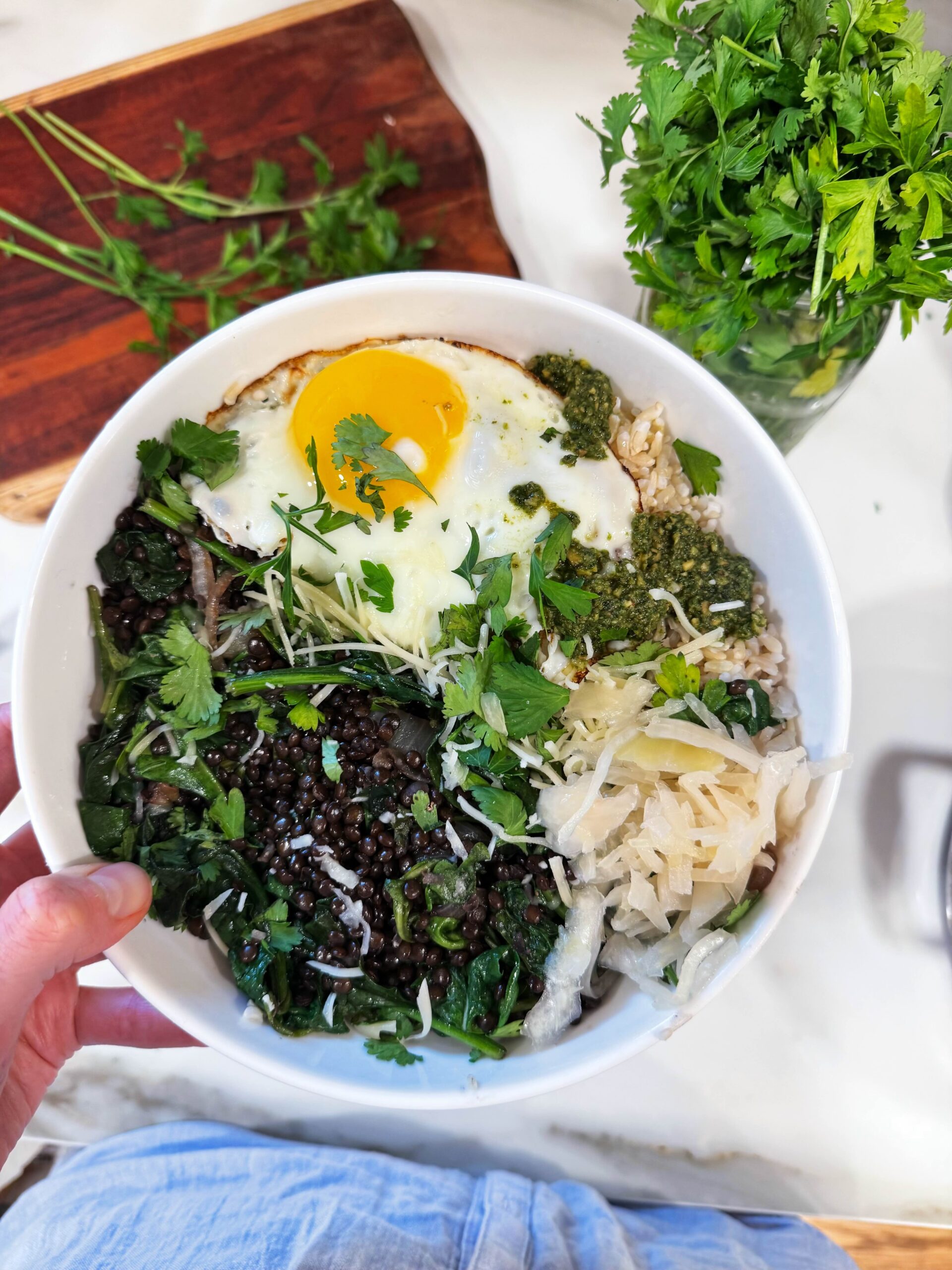 Longevity Lentils with Caramelized Onion & Spinach